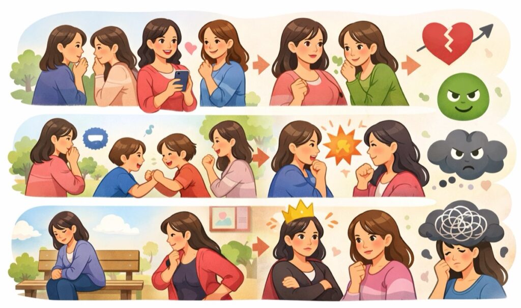 仲間はずれが起きやすい場面とよくある背景