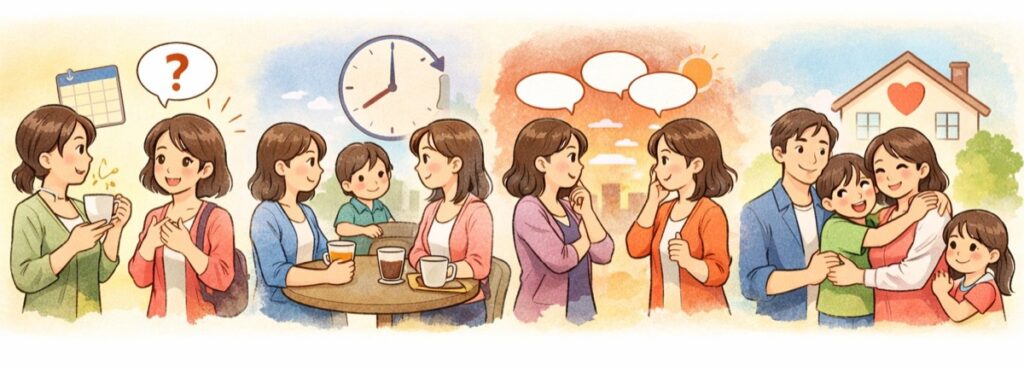 突然のお誘いや終わらない立ち話になったとき