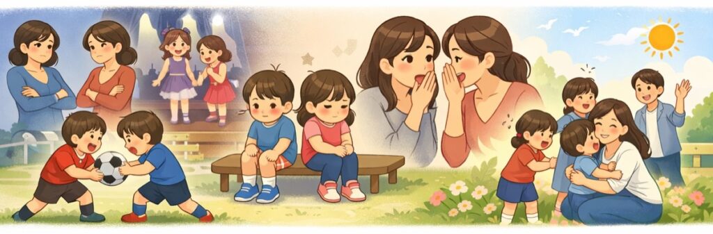 子ども同士のいざこざに発展するケースがある