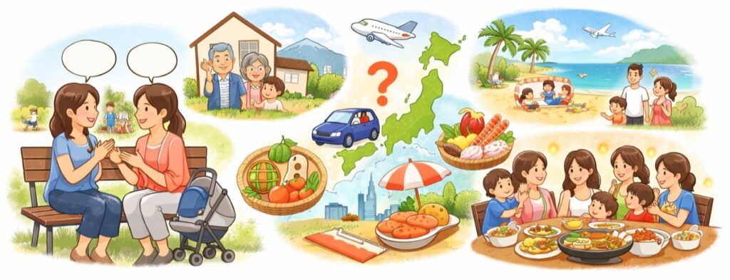 祖父母・実家が近いかどうかを聞く