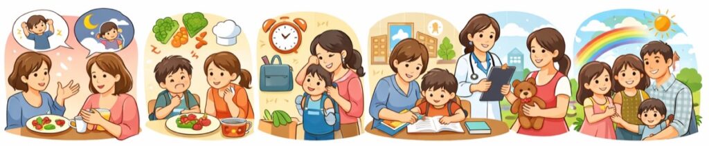 子育ての悩みを相談する