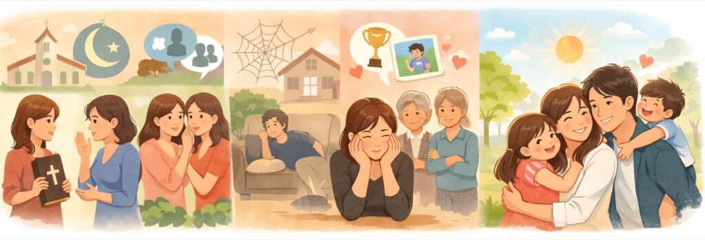 宗教・噂話・家族の愚痴・自慢話