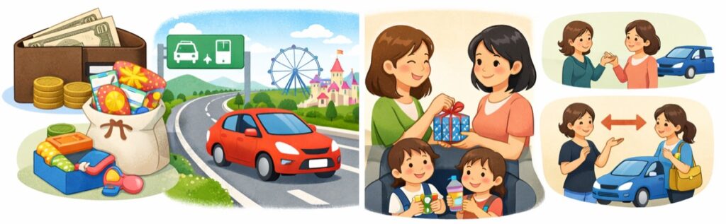 遠出・県外なら現金5,000円前後+お菓子が目安になるケースが多い