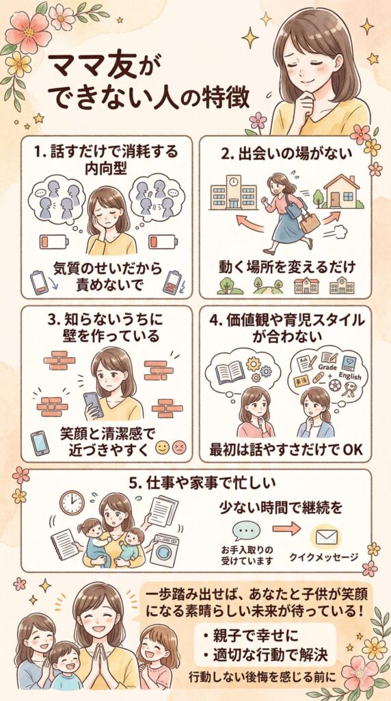 ママ友ができない人の特徴、まずは正直に見てみよう