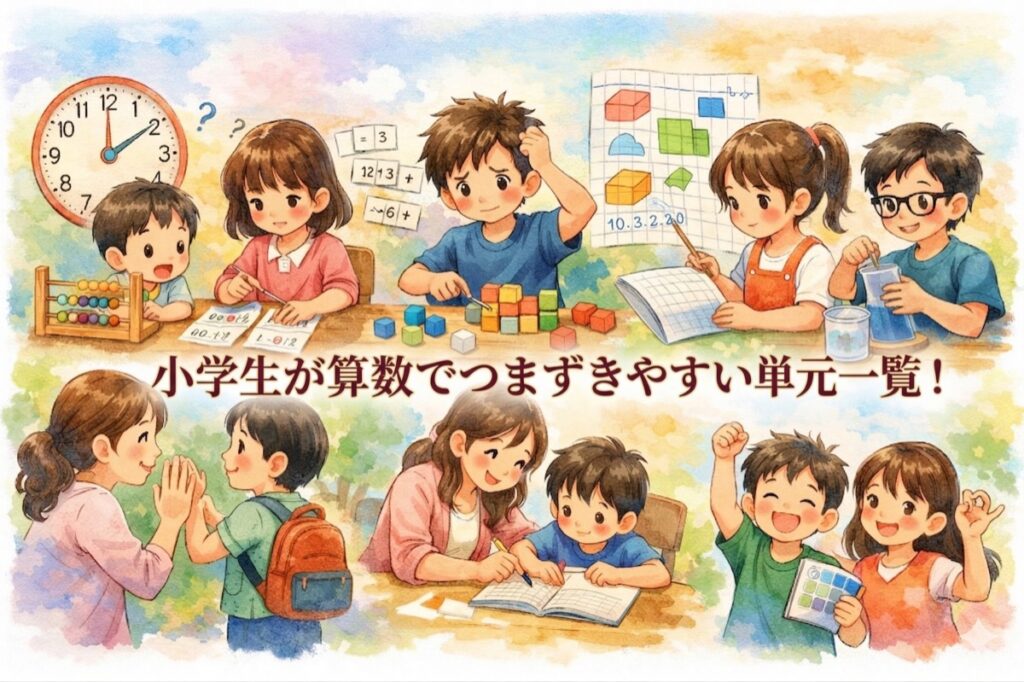 小学生が算数でつまずきやすい単元一覧！学年別の原因と家庭でできる克服法・早期発見のポイント