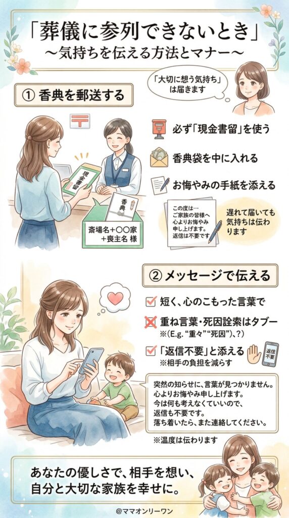 葬儀に参列できないときはどうする？