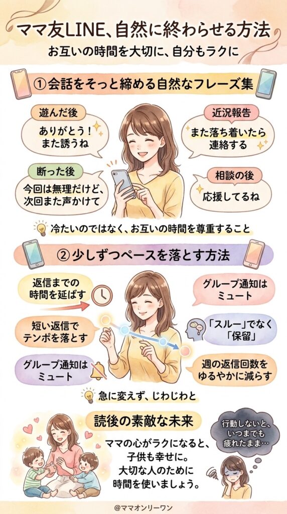 ママ友のLINEを自然に終わらせる方法 