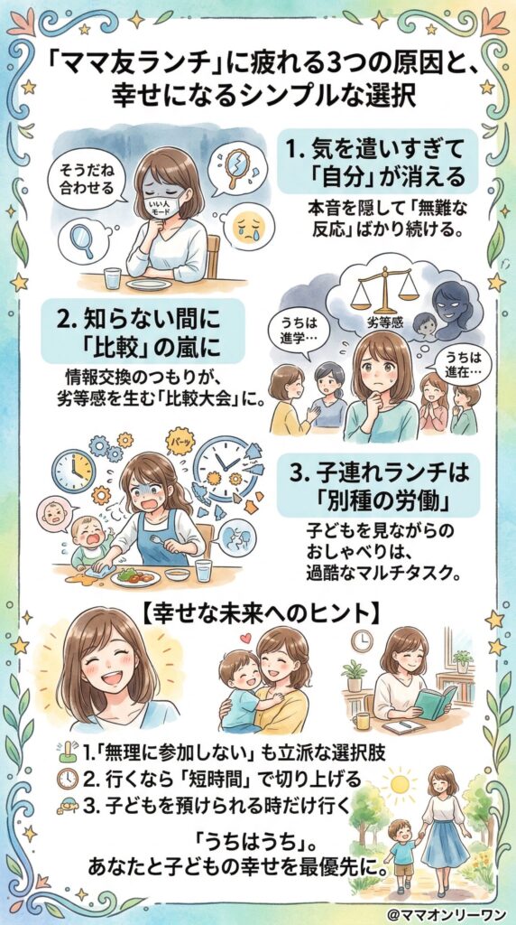 ママ友ランチが疲れる3つの理由