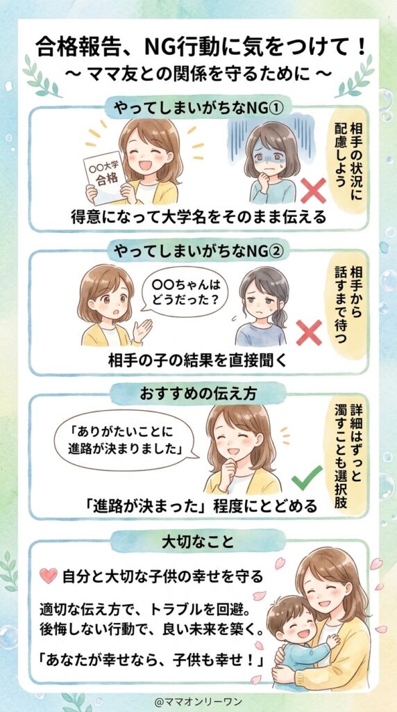 合格を報告するとき、やってしまいがちなNG行動