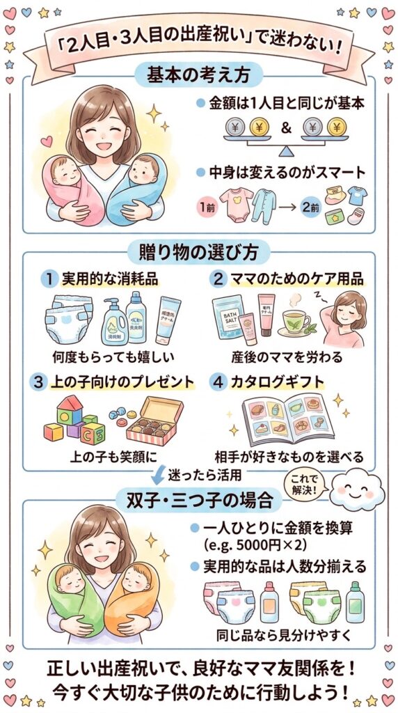 2人目・3人目の出産祝いで気をつけたいこと