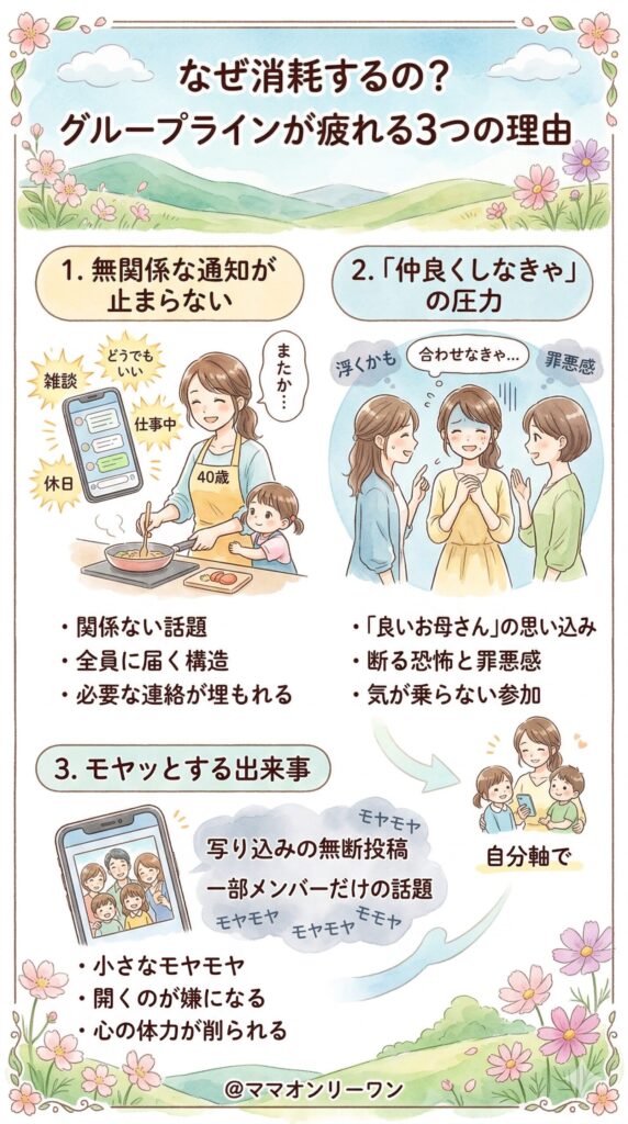 なぜこんなに消耗するのか。グループラインが疲れる3つの理由