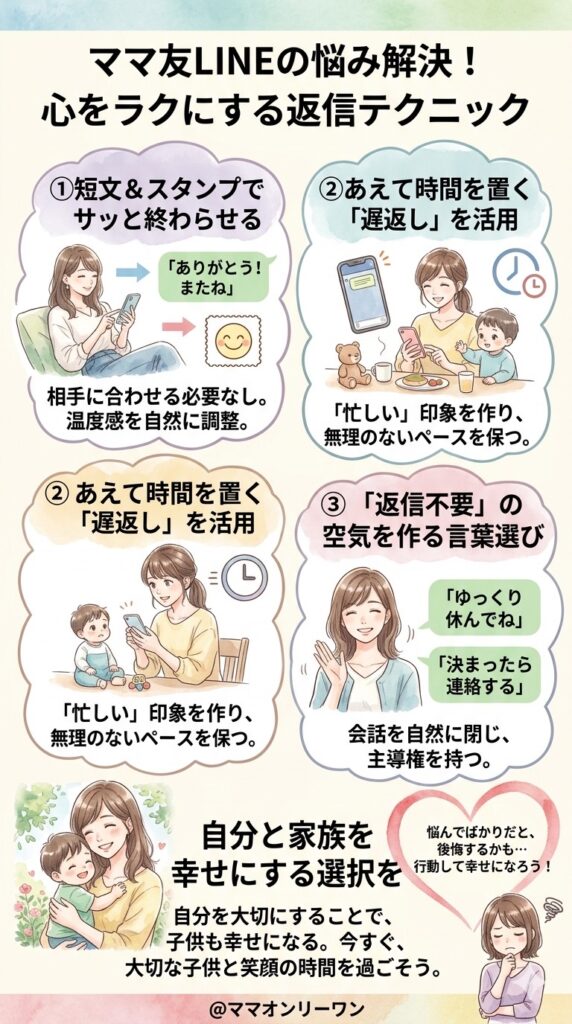 ママ友のLINEに返信したくない時の対処法 