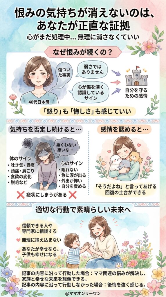 恨みの気持ちが消えないのは、あなたが正直な証拠