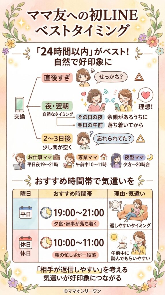 ママ友に初LINEを送るベストなタイミング 