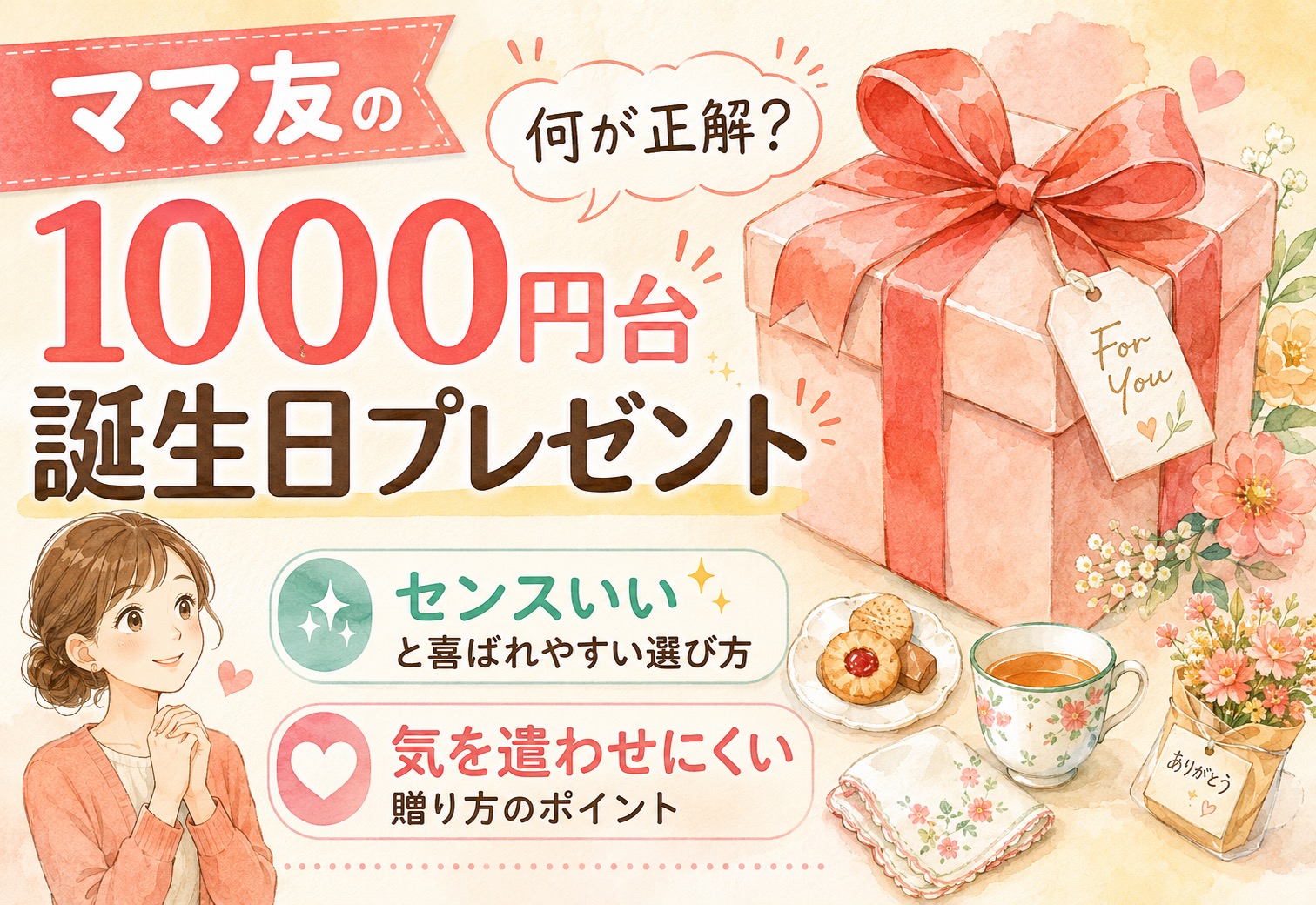 【1000円台】ママ友の誕生日プレゼントは何が正解？センスいいと喜ばれやすい選び方と気を遣わせにくい贈り方