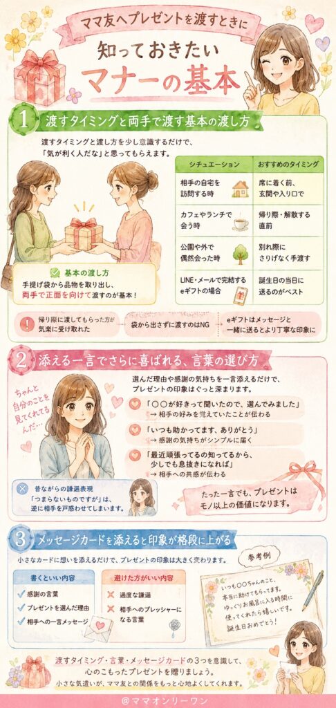 ママ友へプレゼントを渡すときに知っておきたいマナー