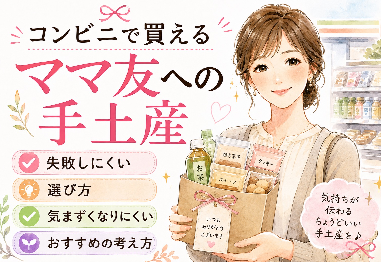 コンビニで買えるママ友への手土産｜失敗しにくい選び方と気まずくなりにくいおすすめの考え方