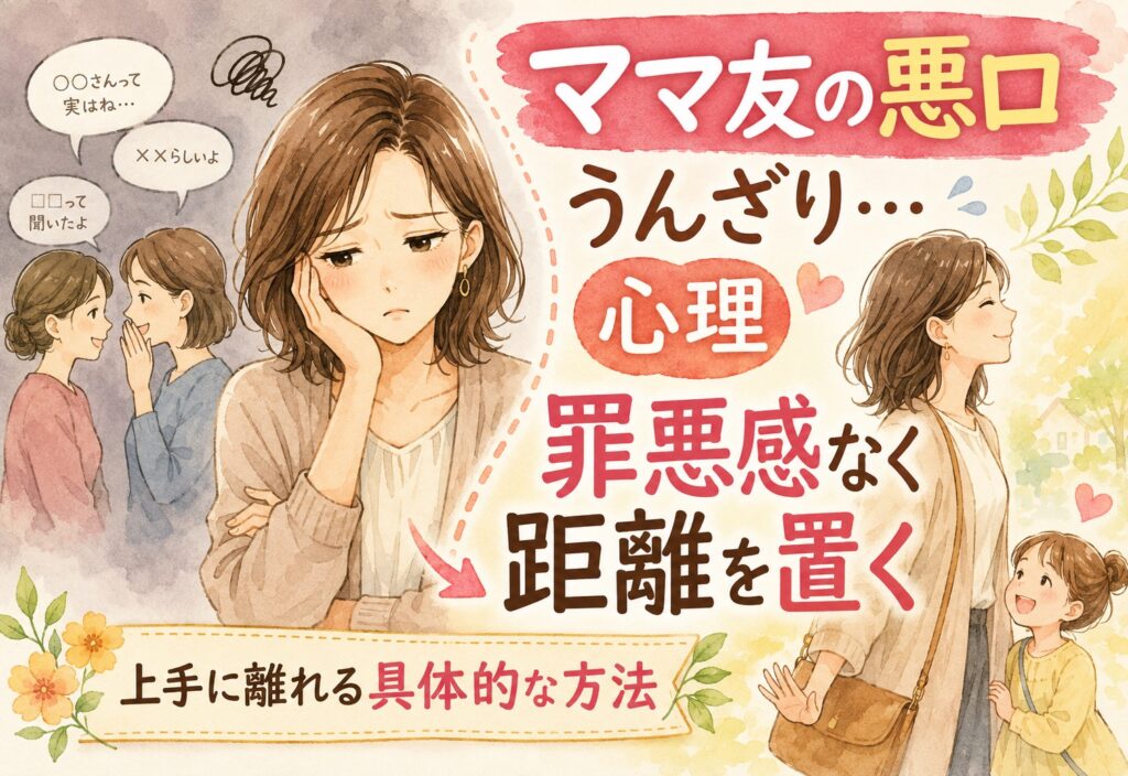 ママ友の悪口にうんざり…その心理と罪悪感なく上手に距離を置くための具体的な方法
