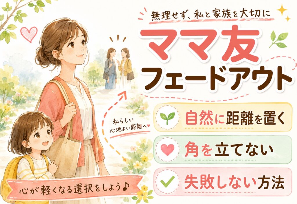 ママ友を疎遠(フェードアウト)にしたい…角を立てずに自然と距離を置くための行動術と失敗しない方法