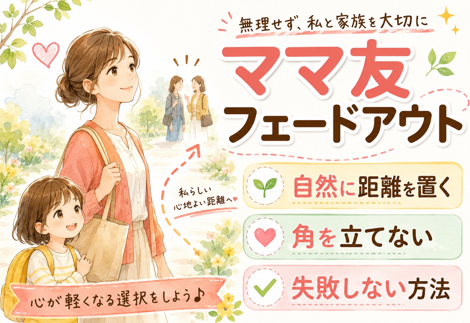 ママ友を疎遠(フェードアウト)にしたい…角を立てずに自然と距離を置くための行動術と失敗しない方法