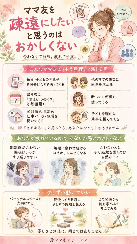 ママ友を疎遠にしたいと思うのはおかしくない