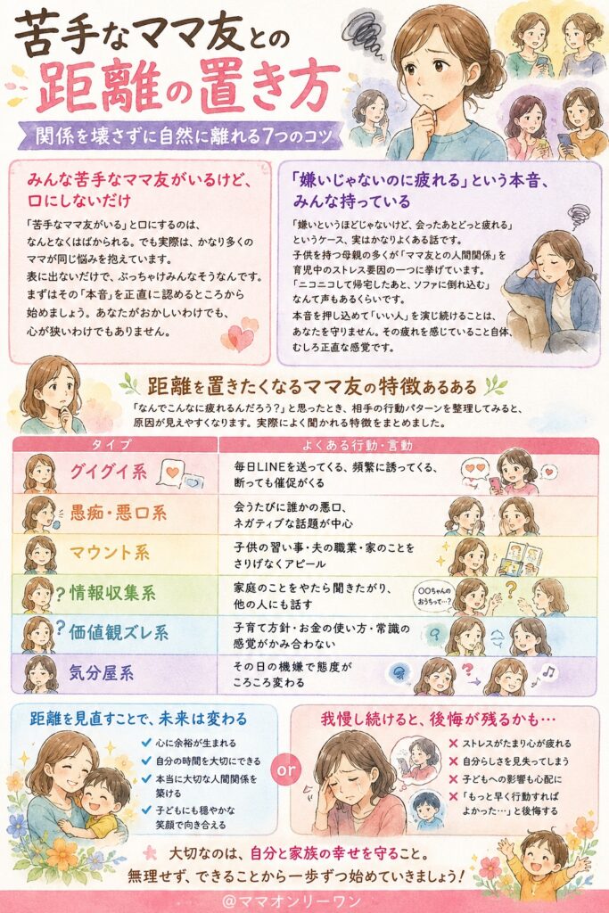 みんな苦手なママ友がいるけど、口にしないだけ