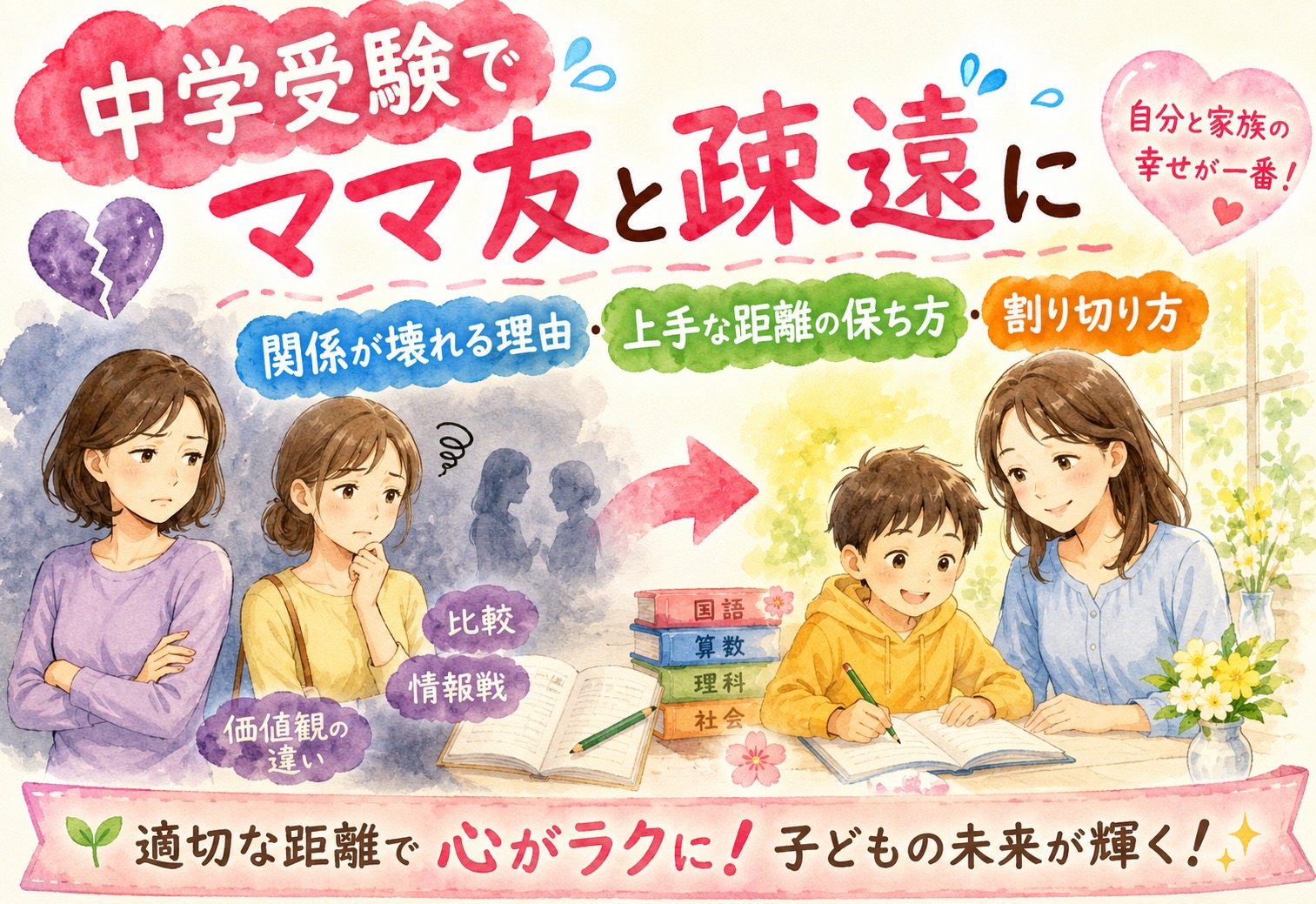 中学受験でママ友と疎遠になった…関係が壊れる理由と上手な距離の保ち方・割り切り方
