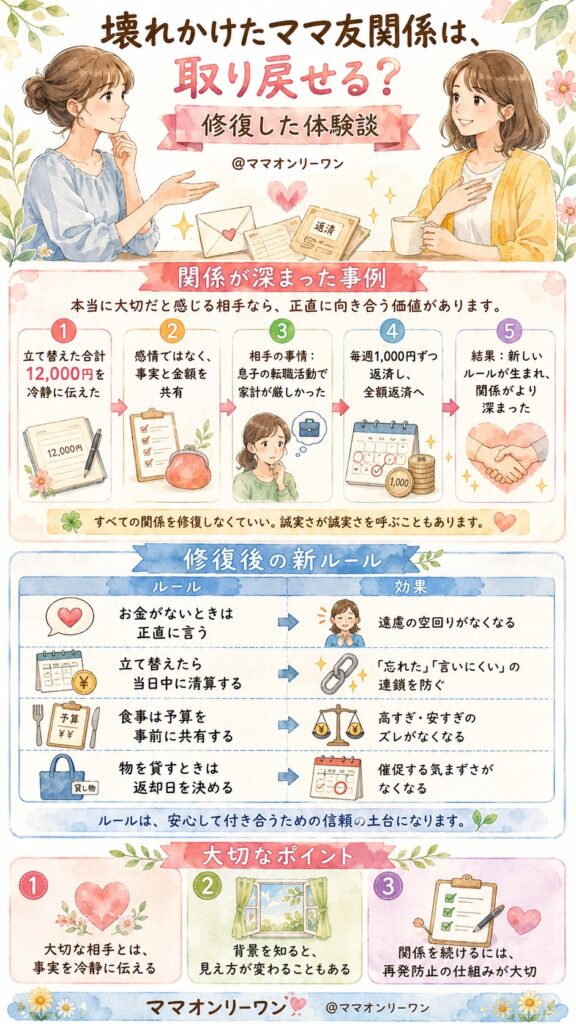 壊れかけたママ友関係は、取り戻せる?修復した体験談