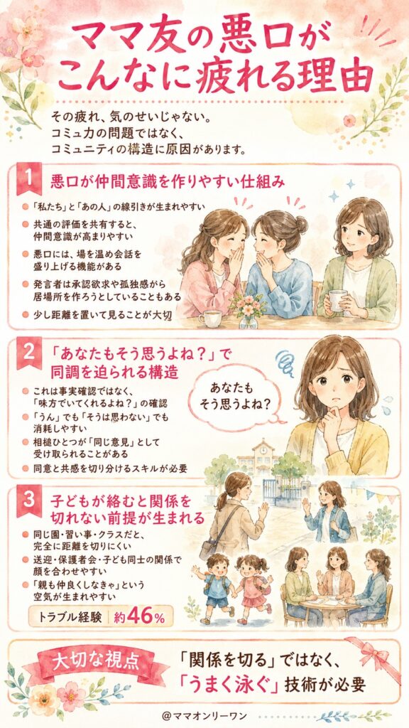 ママ友の悪口がこんなに疲れる理由