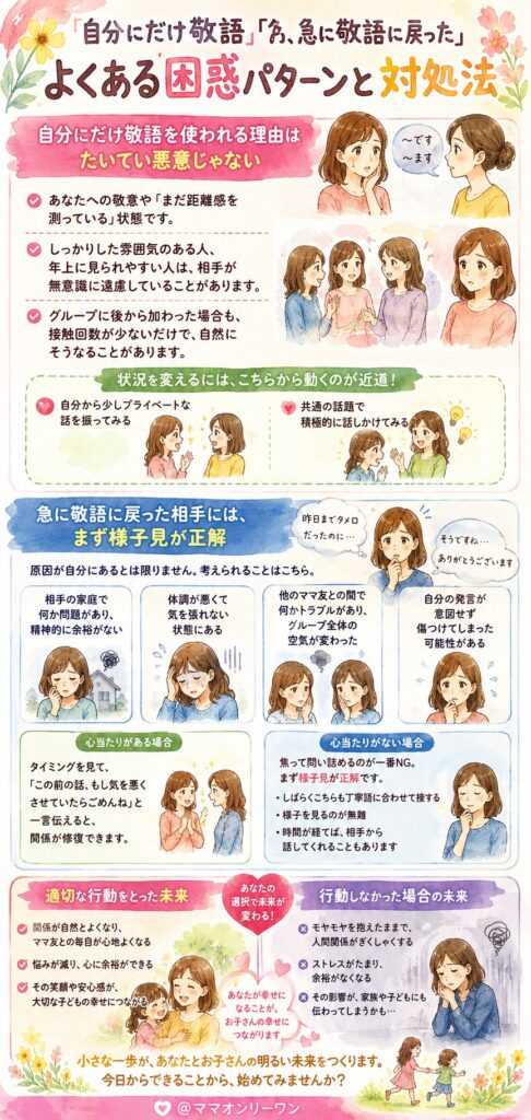 「自分にだけ敬語」「急に敬語に戻った」——よくある困惑パターン