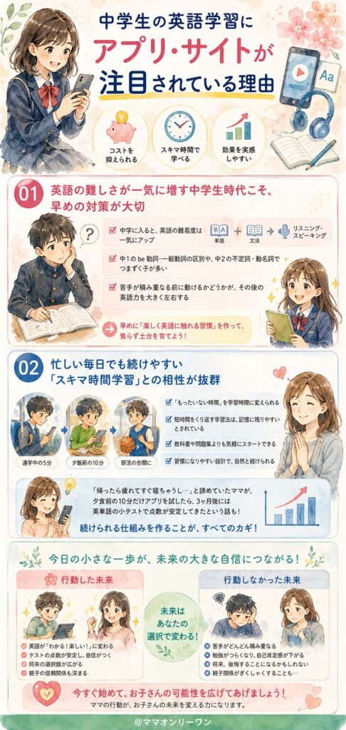中学生の英語学習でアプリ・サイトが注目されている理由