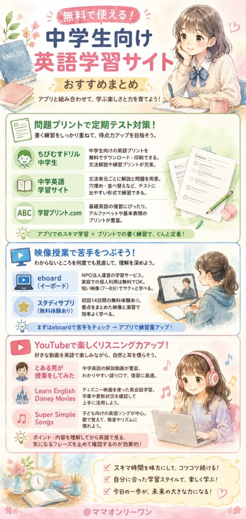 無料で使える中学生向け英語学習サイトおすすめ
