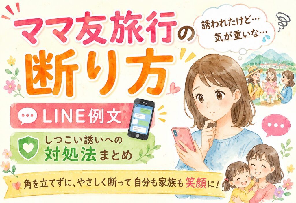 ママ友旅行の断り方｜角を立てずに断るLINE例文・しつこい誘いへの対処法まとめ