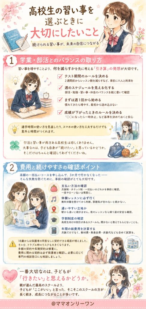 高校生の習い事を選ぶときに大切にしたいこと