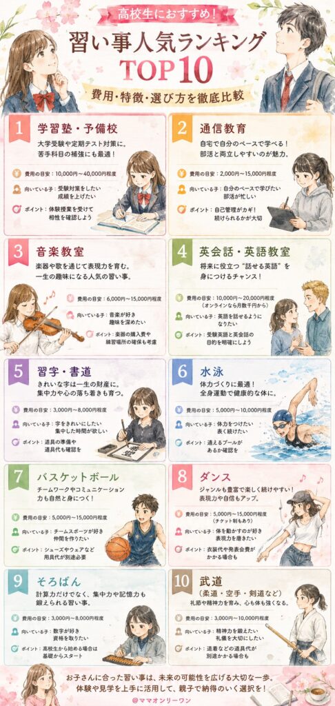 高校生の習い事おすすめ候補10選と選ばれる理由
