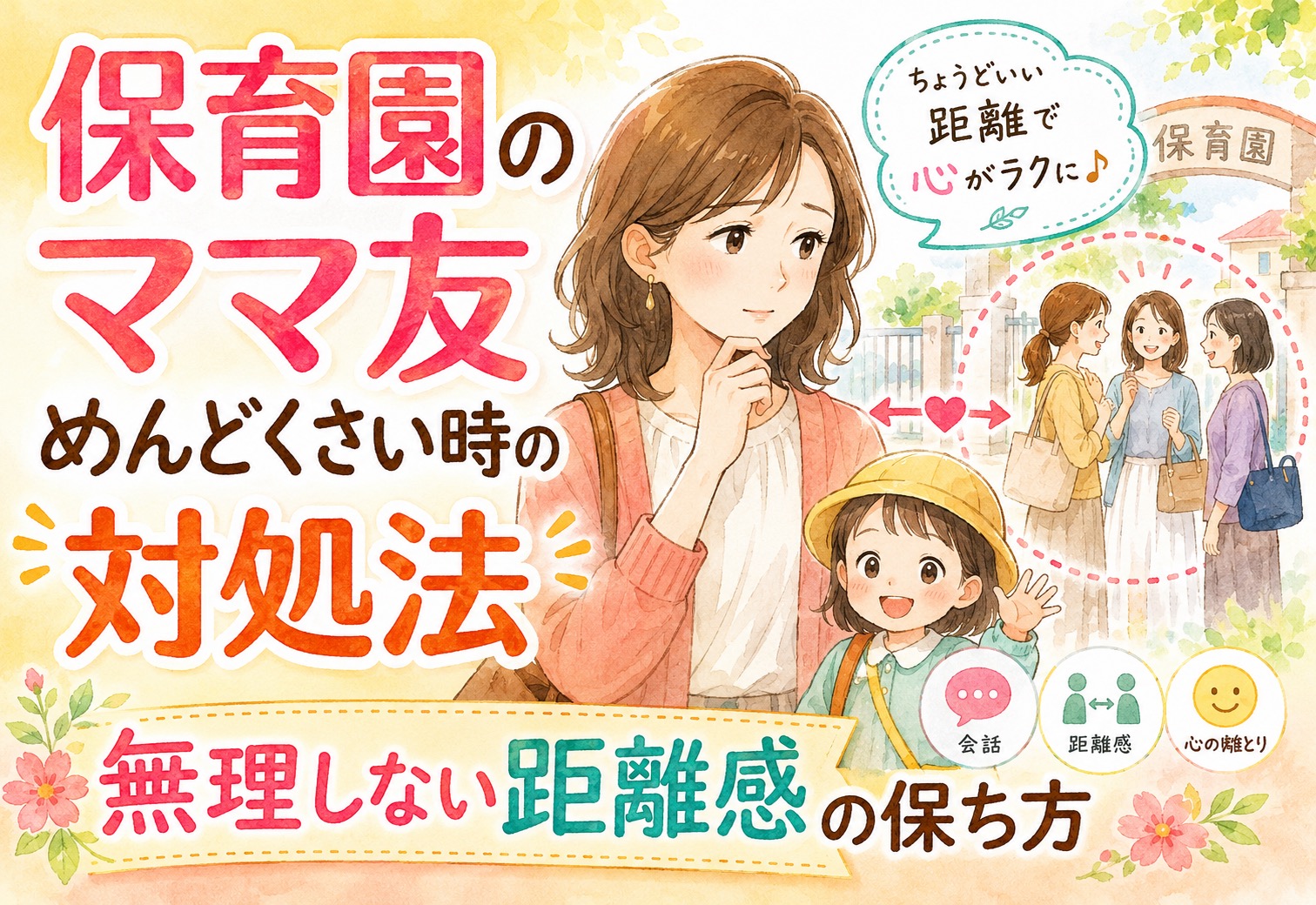 保育園のママ友付き合いがめんどくさい時の対処法｜無理しない距離感の保ち方とは？