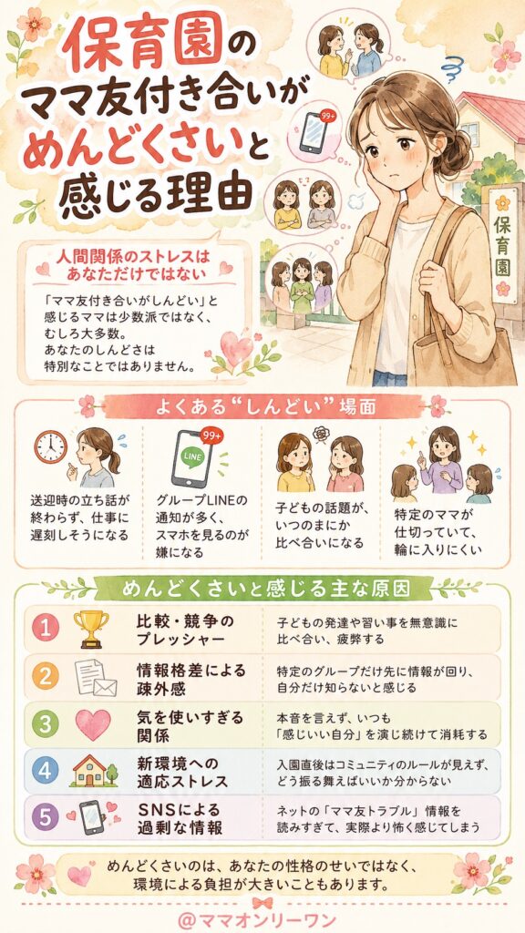 保育園のママ友付き合いがめんどくさいと感じる理由