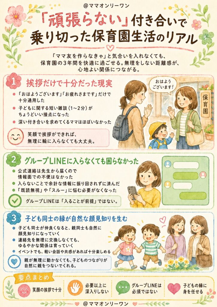 「頑張らない」付き合いで乗り切った保育園生活のリアル