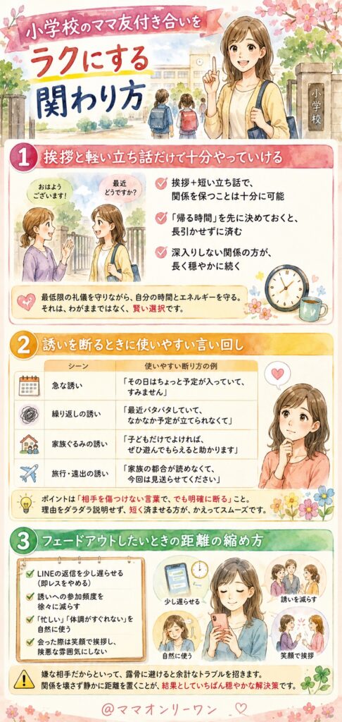 小学校のママ友付き合いをラクにする関わり方