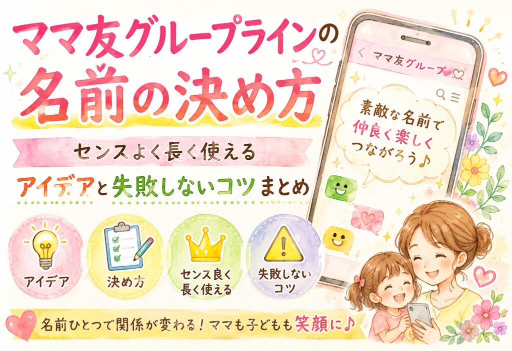ママ友グループラインの名前の決め方｜センスよく長く使えるアイデアと失敗しないコツまとめ