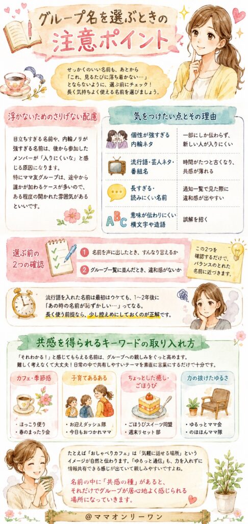グループ名を選ぶときの注意ポイント