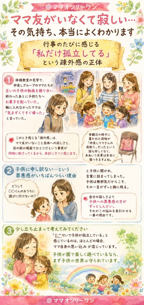 ママ友がいなくて寂しい…その気持ち、本当によくわかります