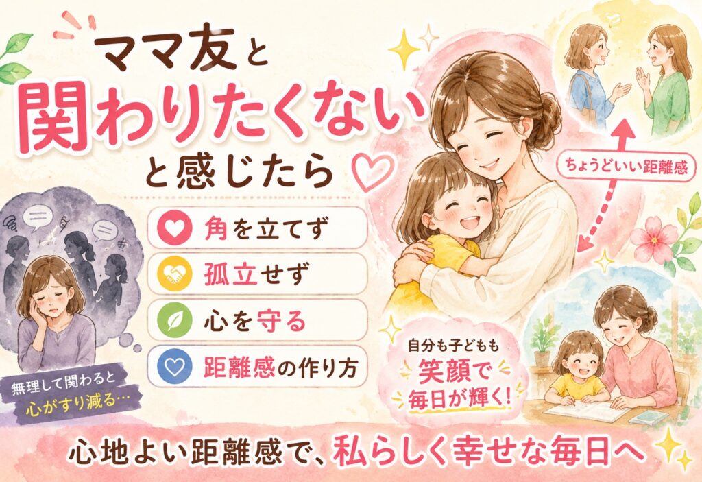 ママ友と関わりたくないと感じたら｜角を立てず孤立せずに心を守る距離感の作り方
