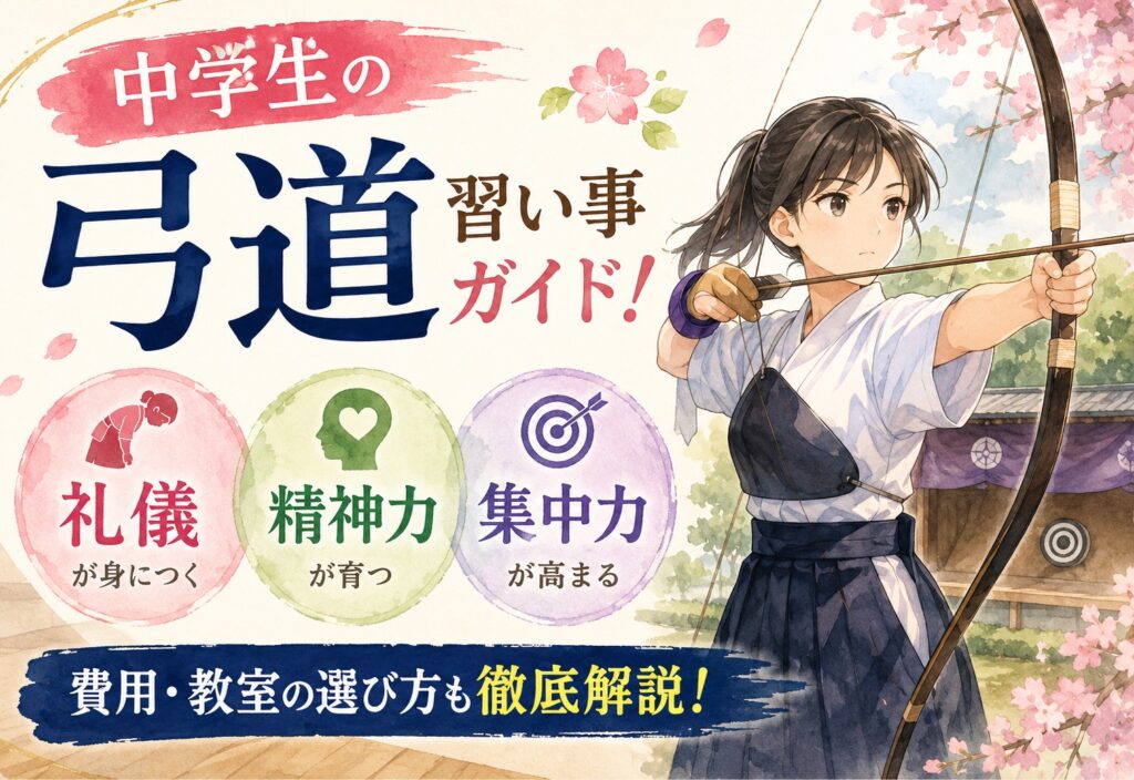 中学生の弓道習い事ガイド！礼儀・精神力・集中力が育つ理由と費用・教室の選び方を徹底解説