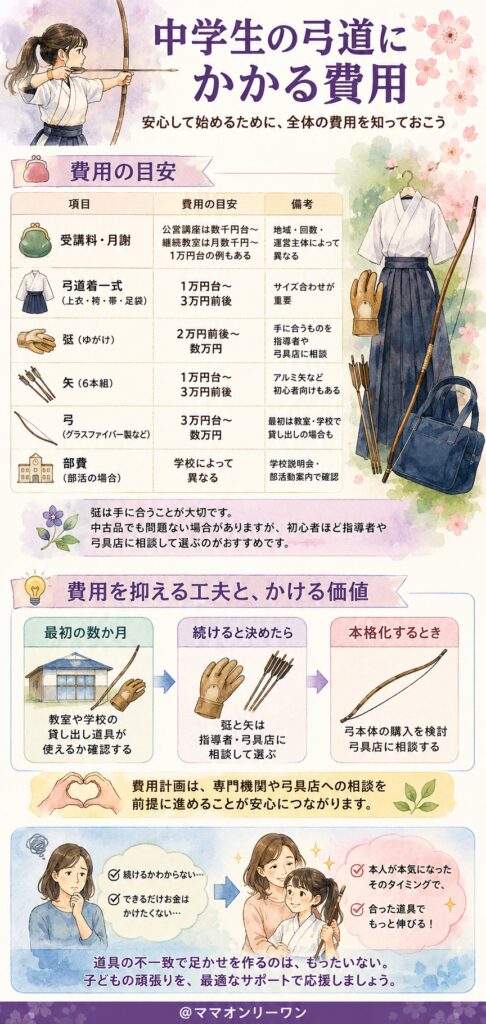 中学生の弓道にかかる費用