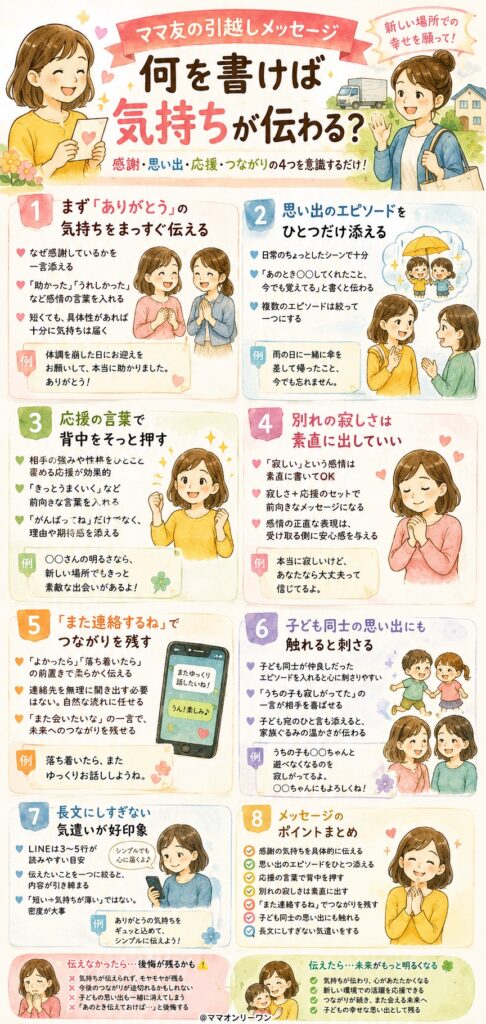ママ友の引越しメッセージ、何を書けば気持ちが伝わる？