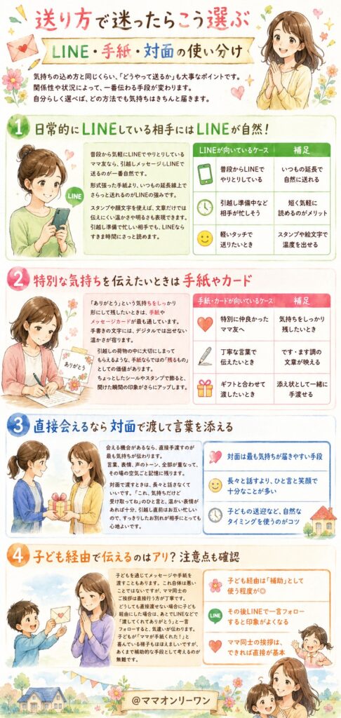 送り方で迷ったらこう選ぶ｜LINE・手紙・対面の使い分け