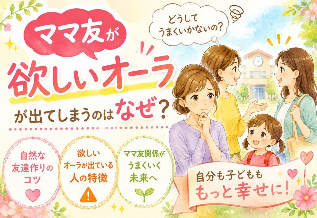 「ママ友が欲しいオーラ」が出てしまうのはなぜ？自然な友達作りのコツと欲しいオーラが出ている人の特徴