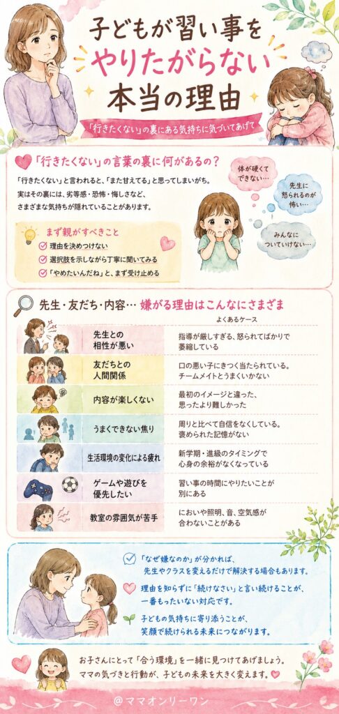 子どもが習い事をやりたがらない本当の理由
