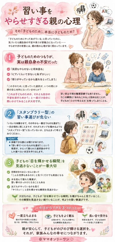 習い事をやらせすぎる親の心理